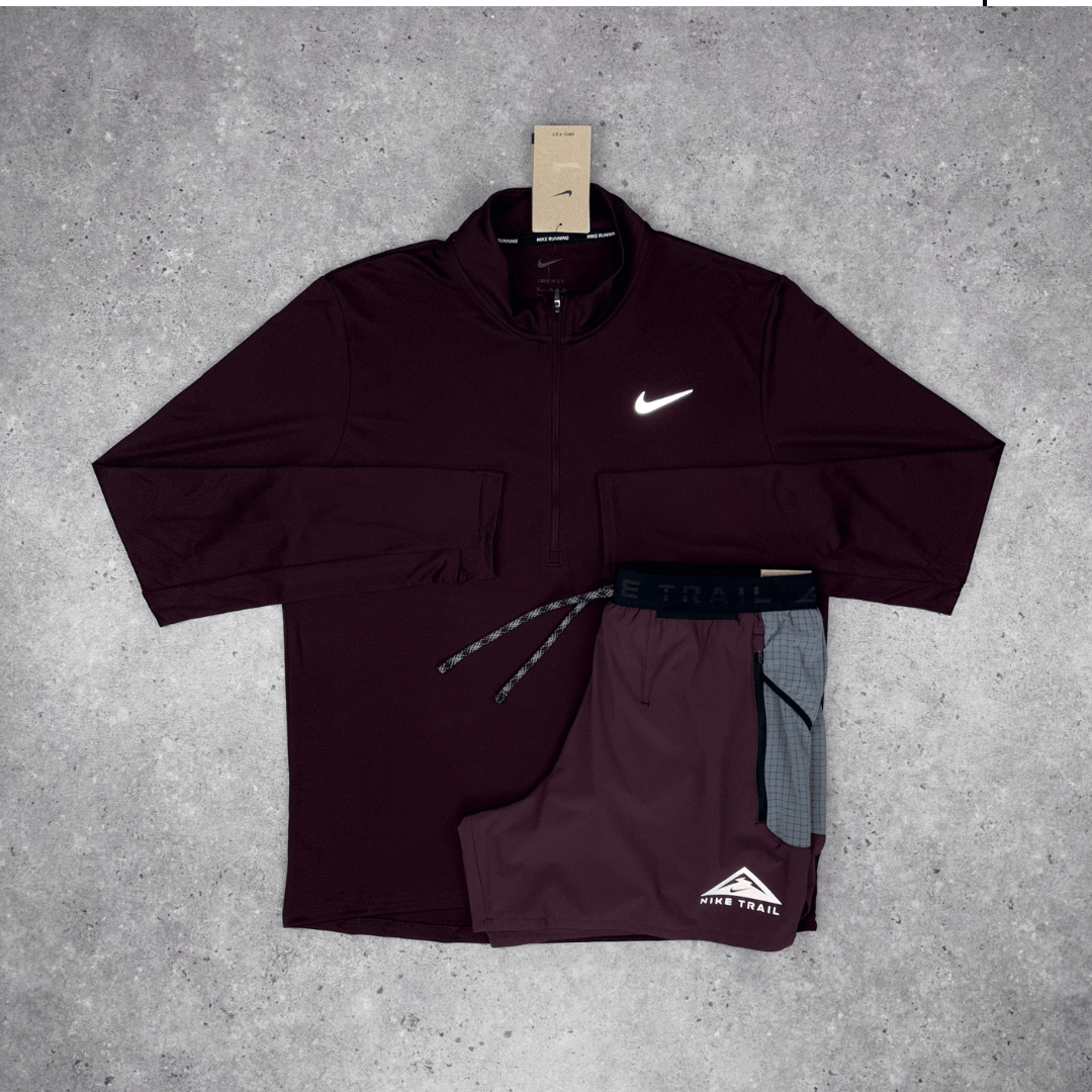 Nike flex 13cm trail shorts 'burgundy crush'