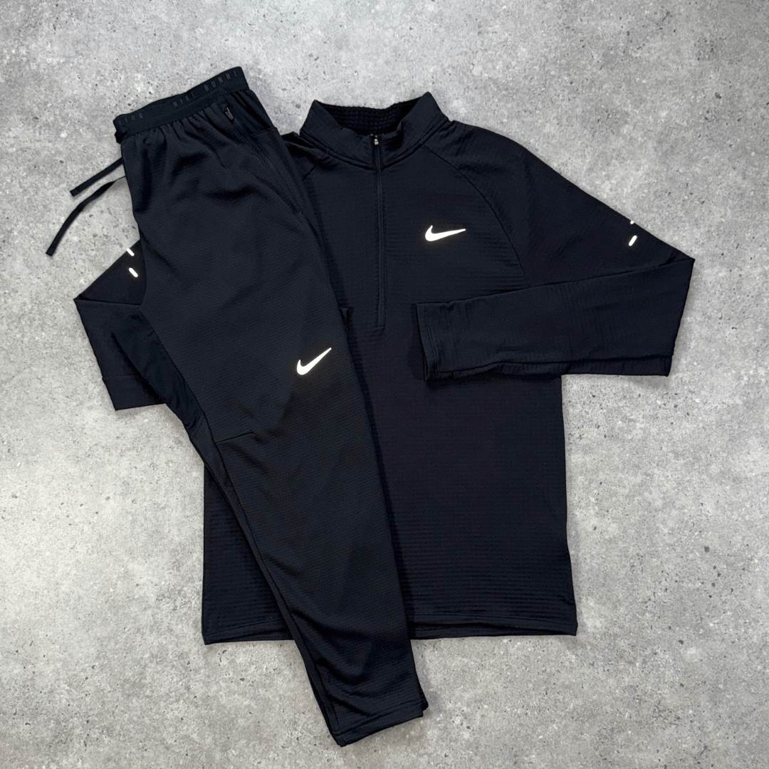 Nike Stride Therma 1/4 Zip Pants Set 'Black'