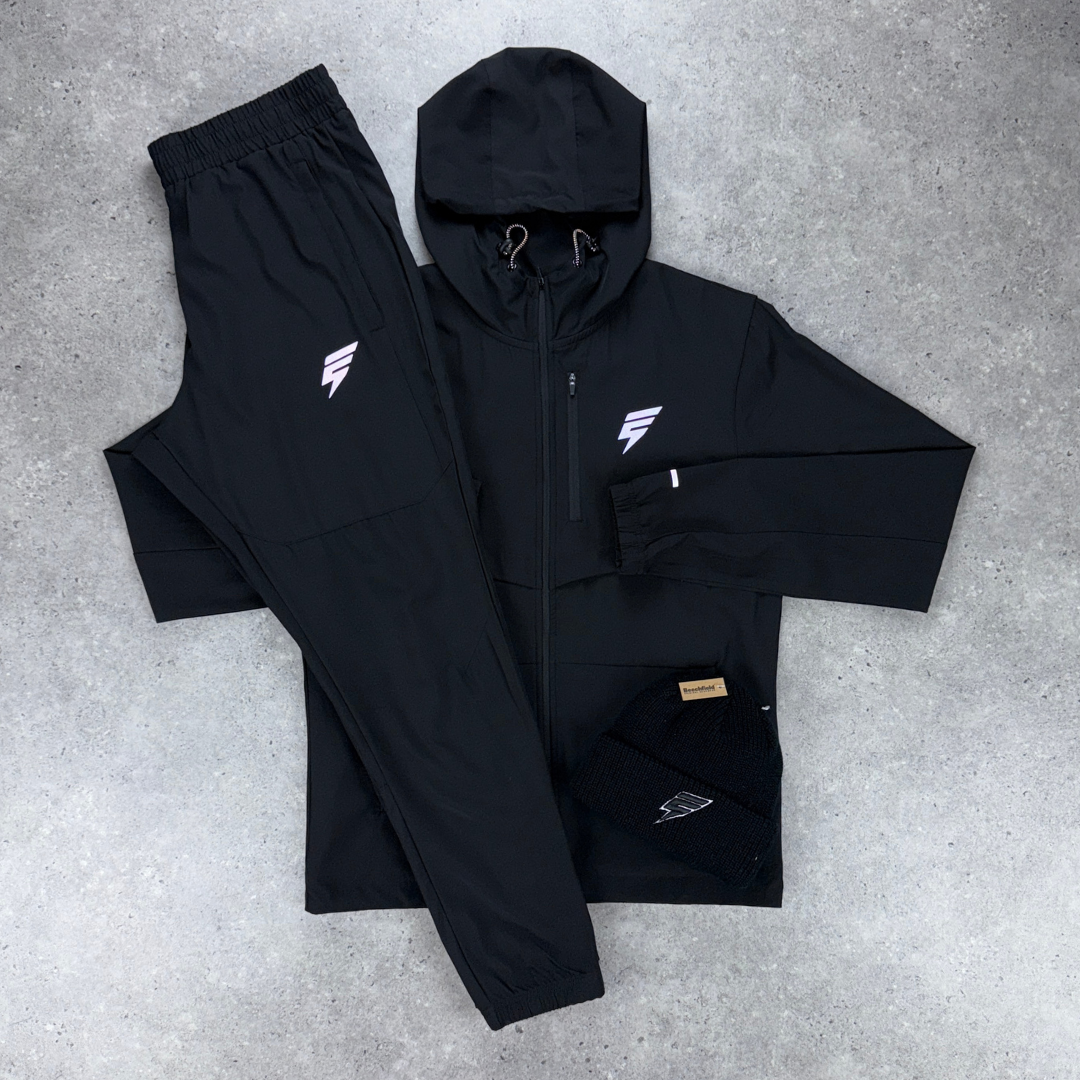Elude track tracksuit beanie set 'black'