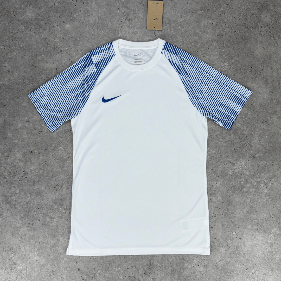 Nike academy strike t-shirt 'white/royal blue'