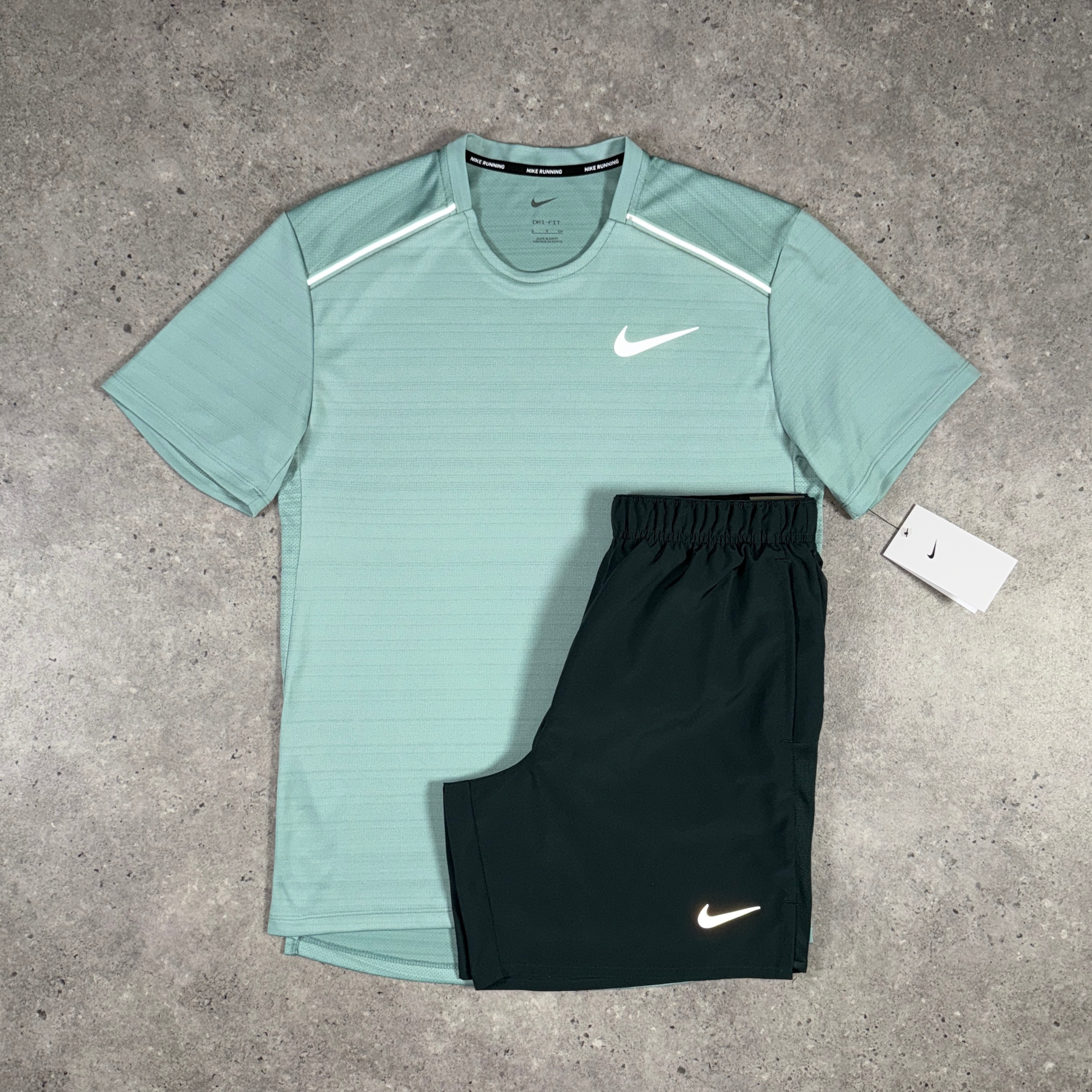 Nike windrunner miler challenger short tri-set 'seaweed/cannon'