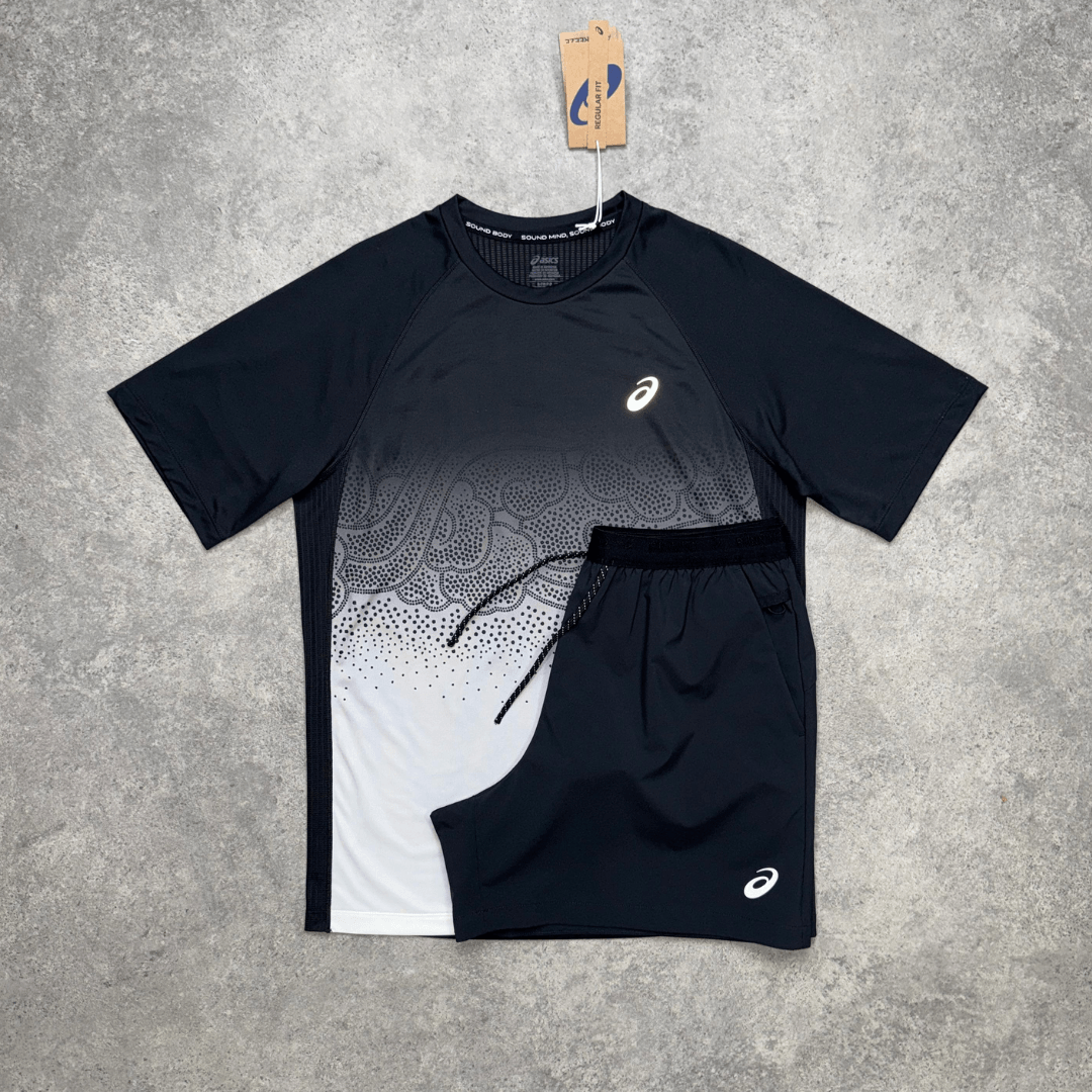 Men's ASICS Fade After Glow Shorts Set 'Black/Cream'