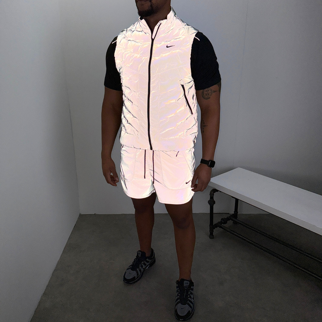 Nike run division gilet short set 'reflect silver'