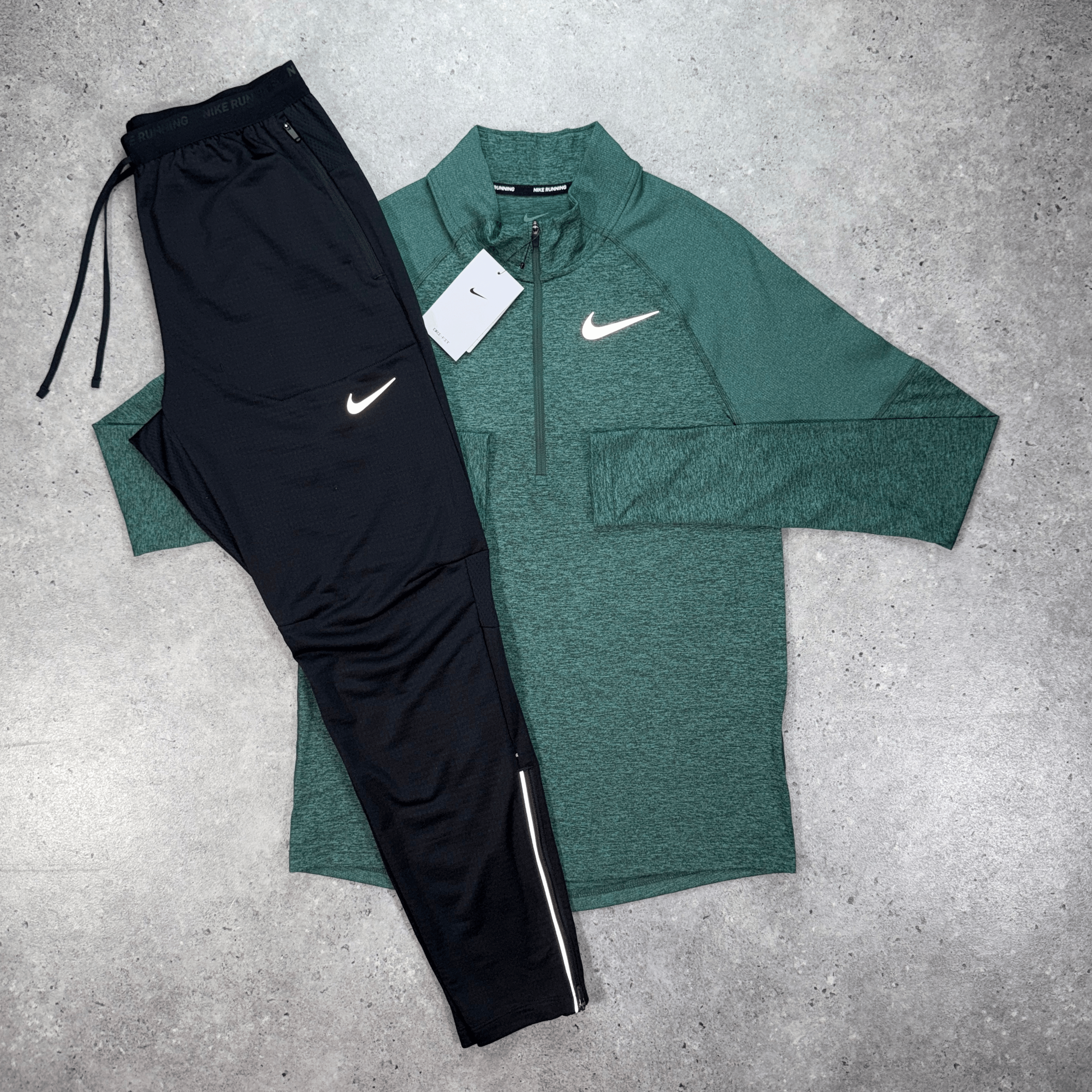 Nike 1/4 zip pants set 'vintage green/black'