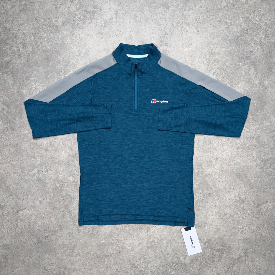 Berghaus Farndale+ Long Sleeve Tech T-Shirt 'Blue Abyss/Grey'