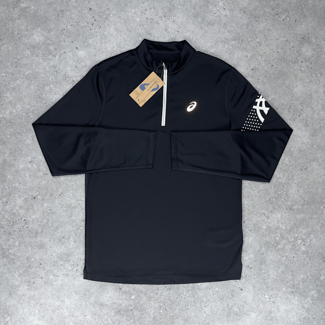 ASICS Icon 1/4 Zip Top 'Black'