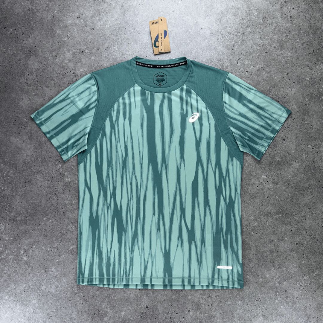 asics all over print t-shirt 'teal' - Main Image