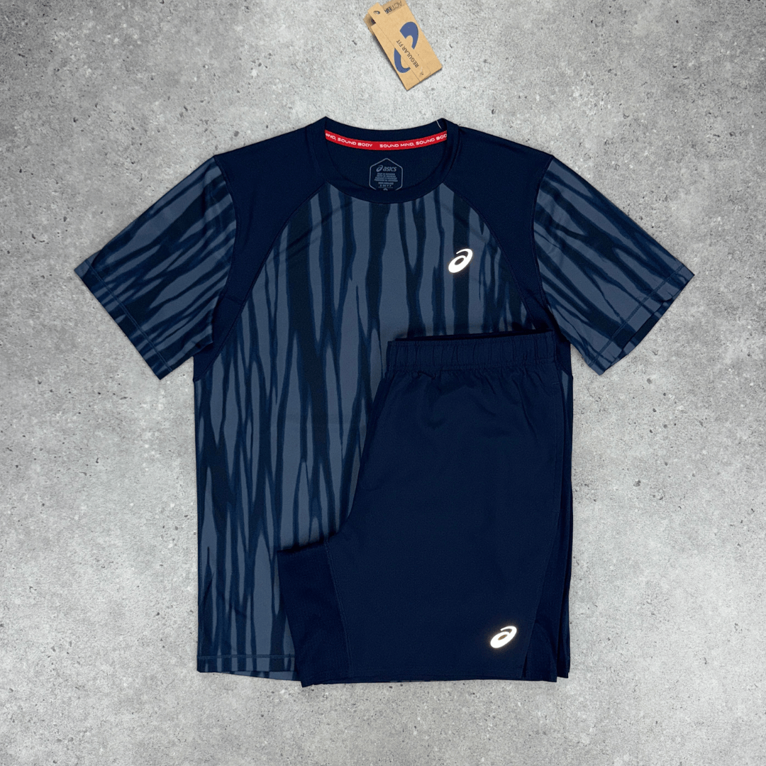 Asics printed t-shirt set 'midnight'