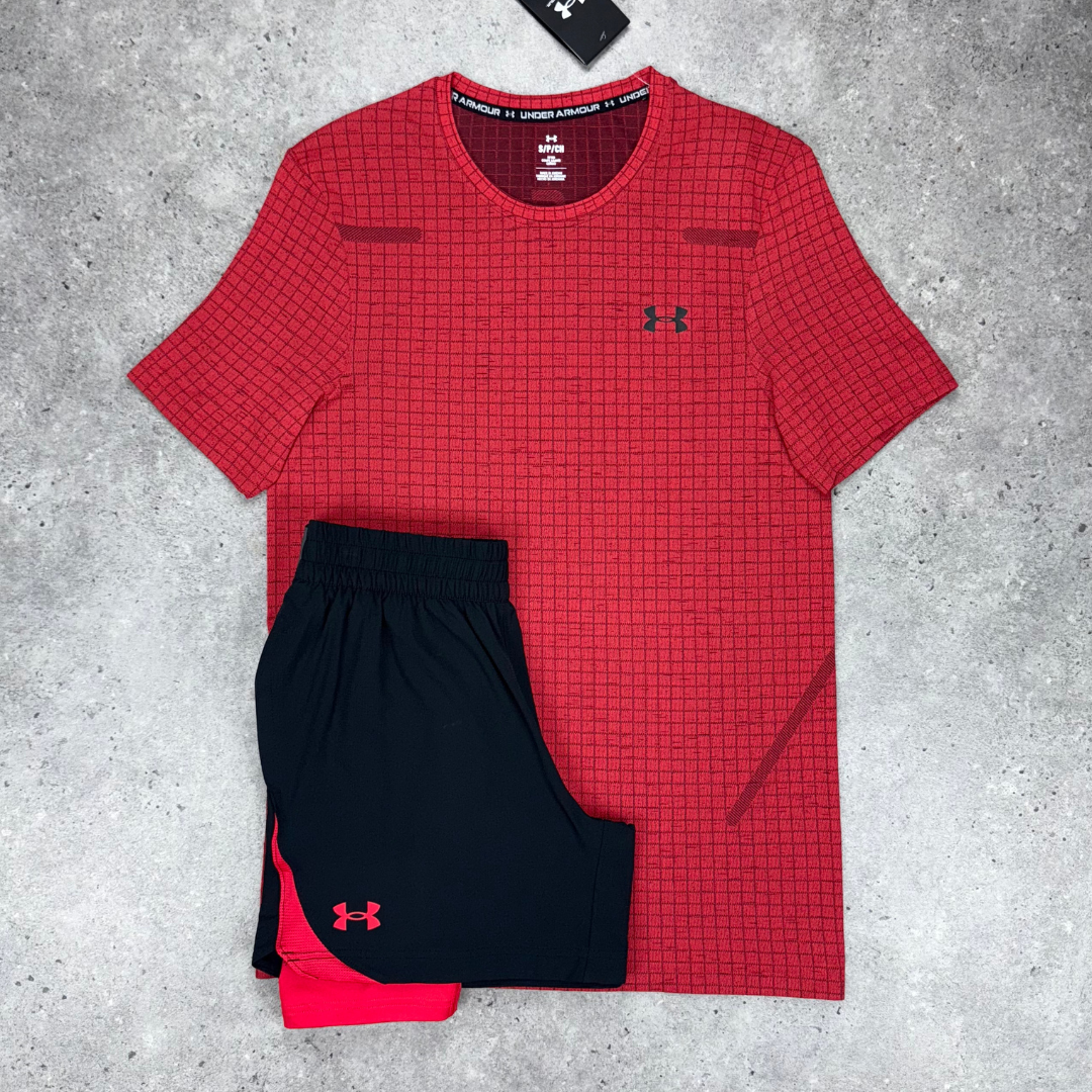Under armour seamless grid t-shirt 'red'