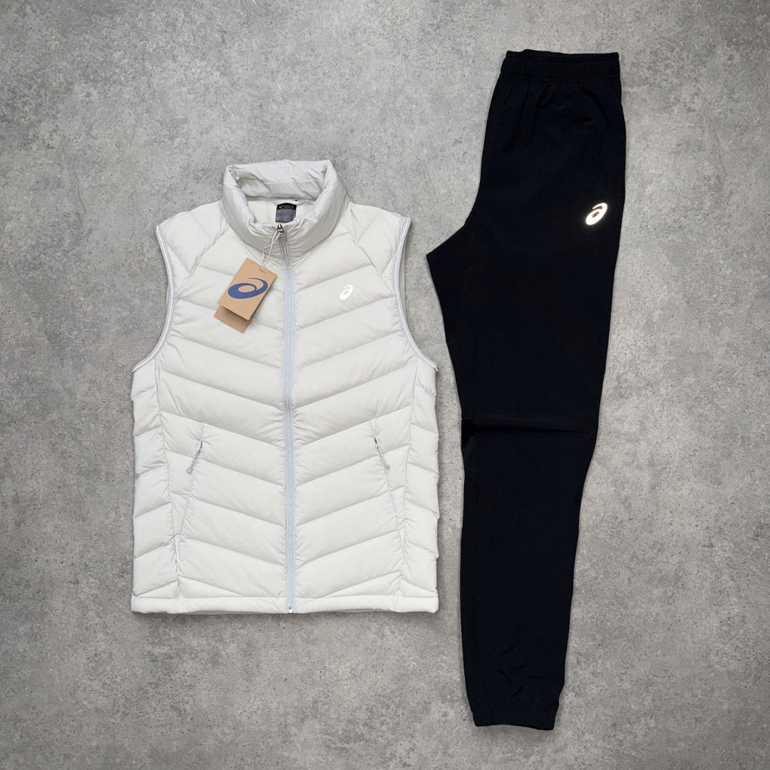 Men's ASICS Evergreen Gilet Pants Set 'Cloud Grey/Black'
