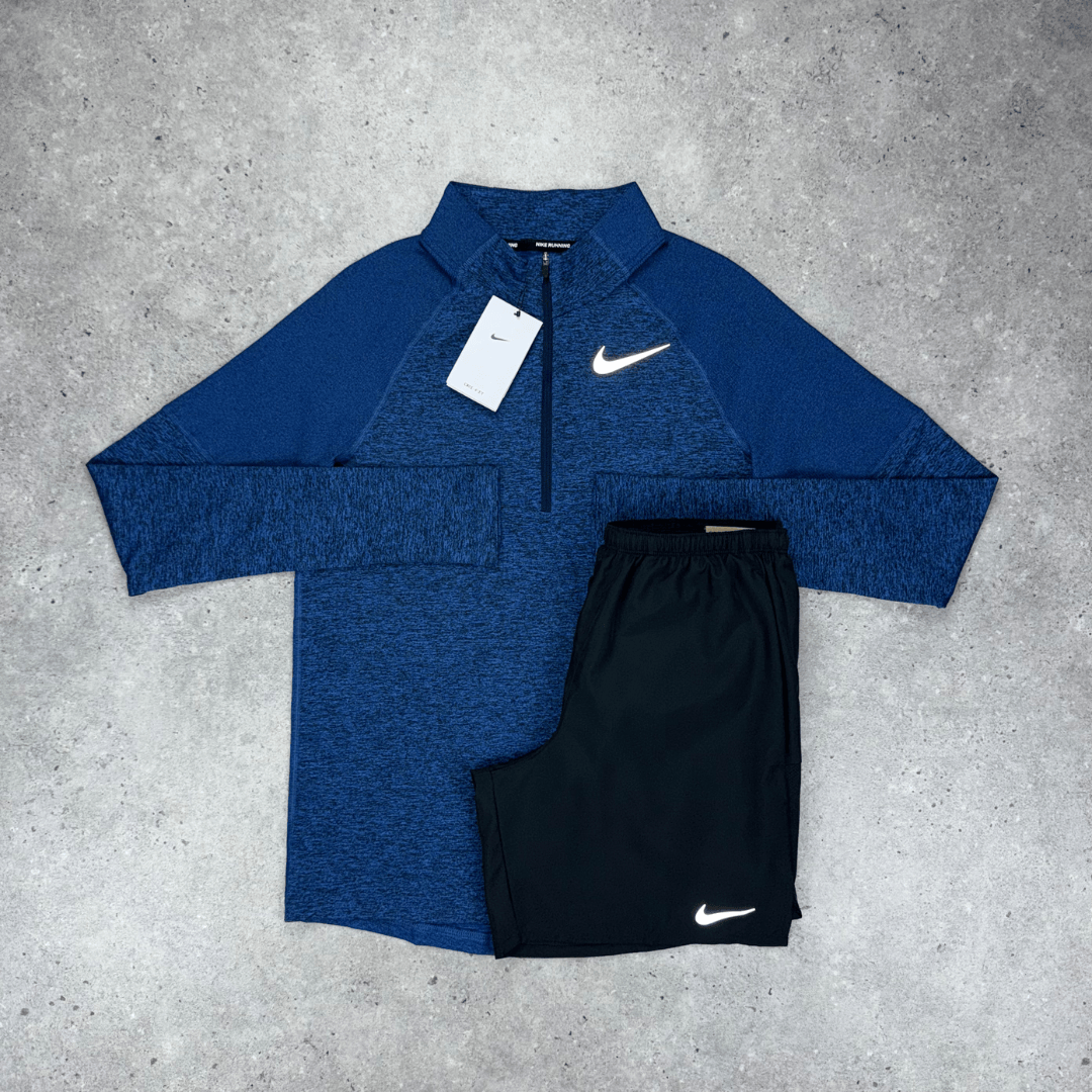 Nike 1/4 zip short set 'navy/black'