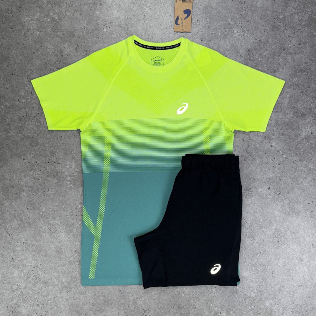 Asics seamless t-shirt set 'neon/black'