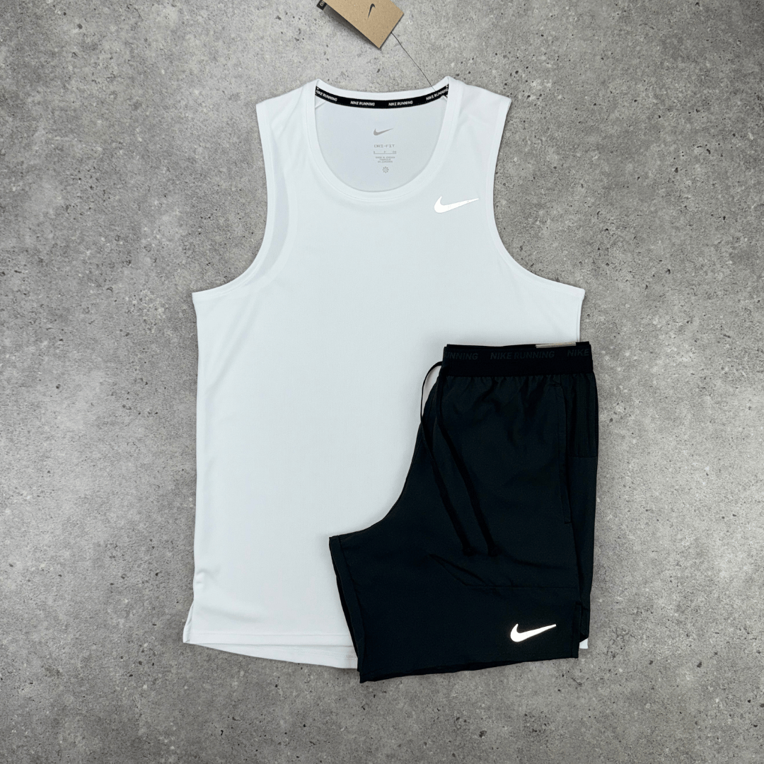 Nike miler vest set 'white/black'