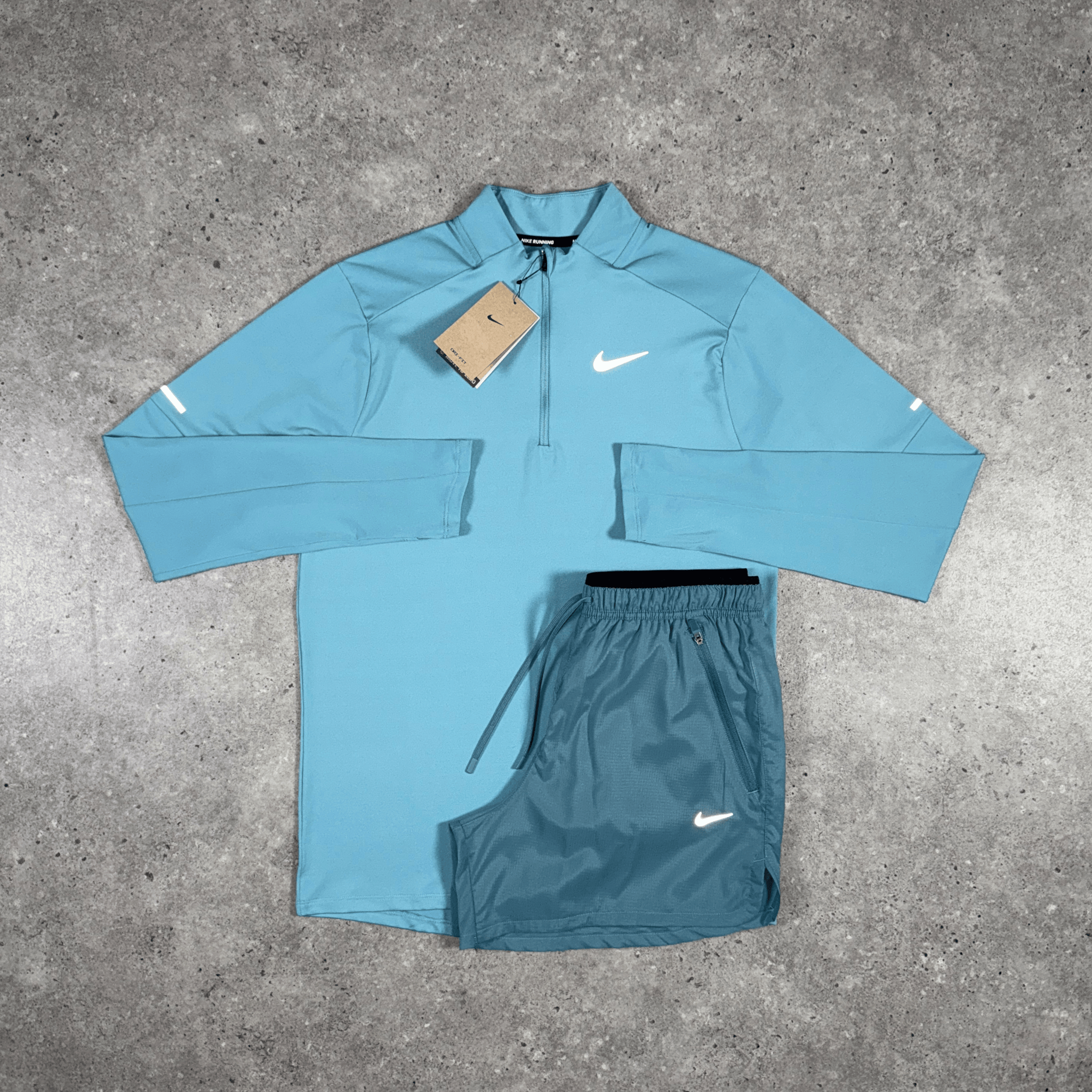 Nike Running Division セット Nike 1/4 zip running division set 'denim turquoise/smokey blue'