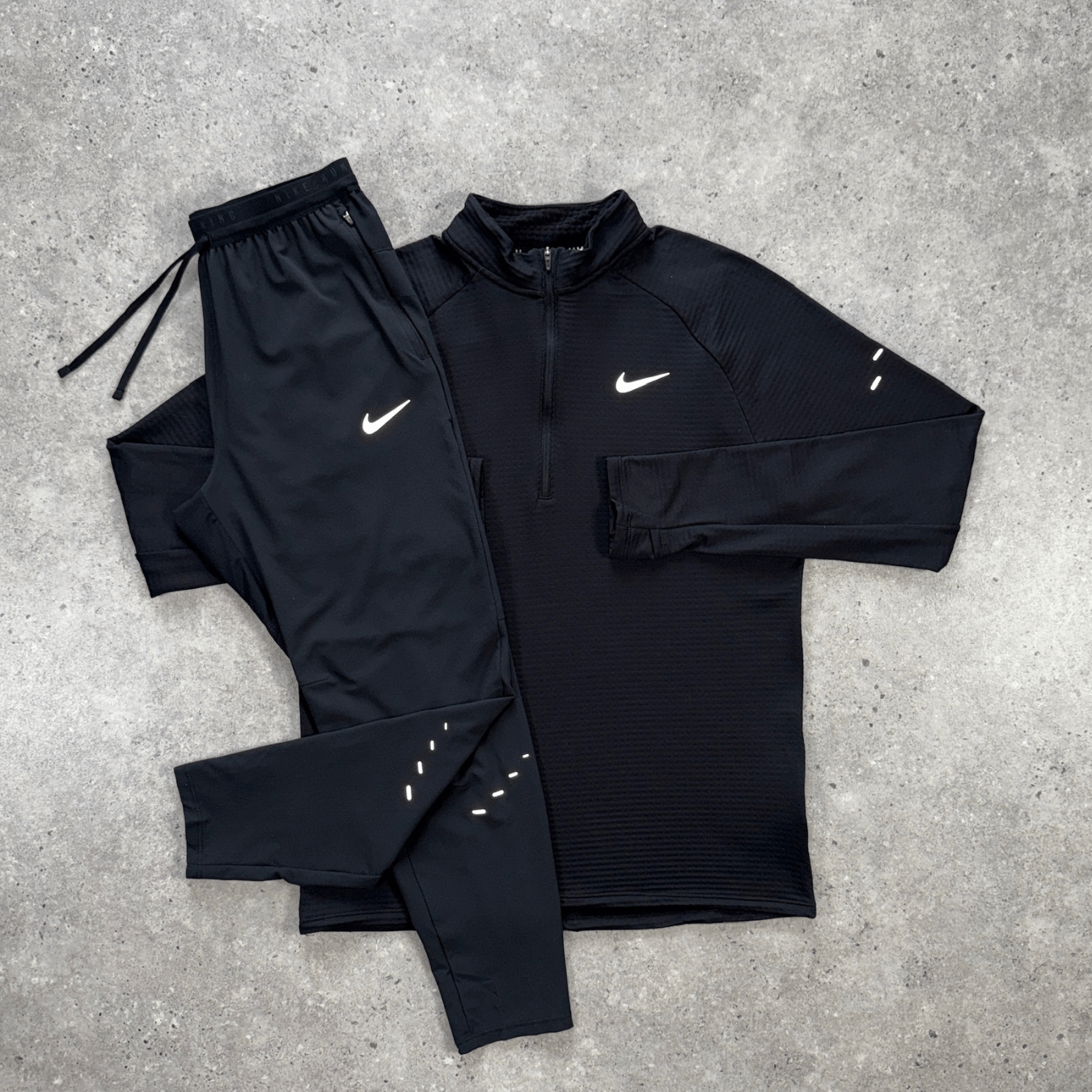 Nike stride therma 1/4 zip pants set 'black'