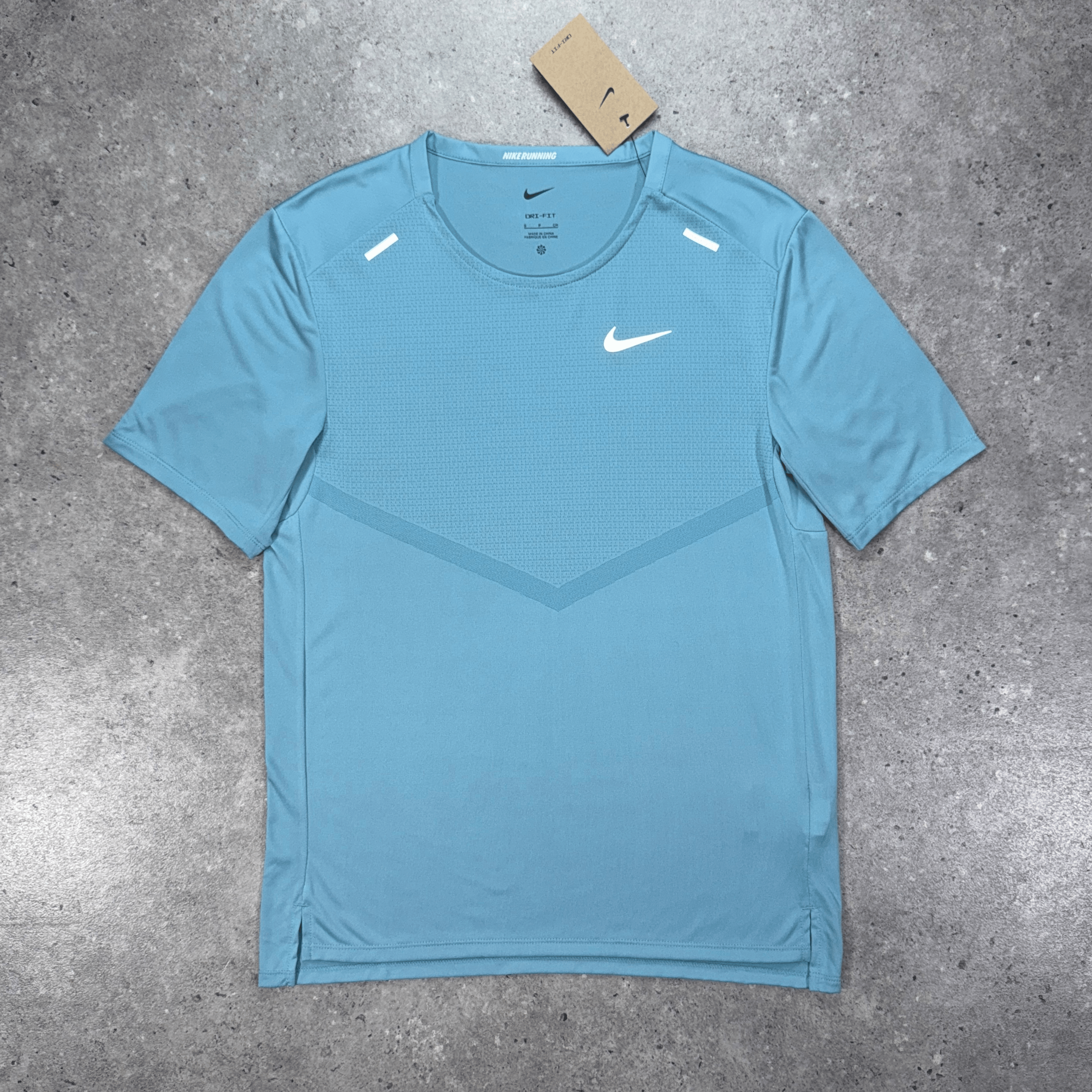 Nike rise techknit t-shirt 'denim turquoise'