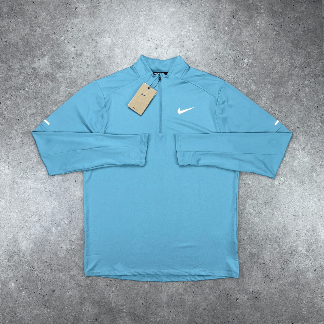 Nike 1/4 zip short set 'denim turquoise'