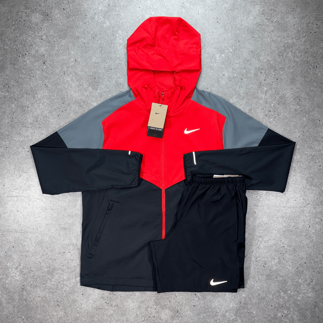 Nike windrunner short set 'light crimson/black'