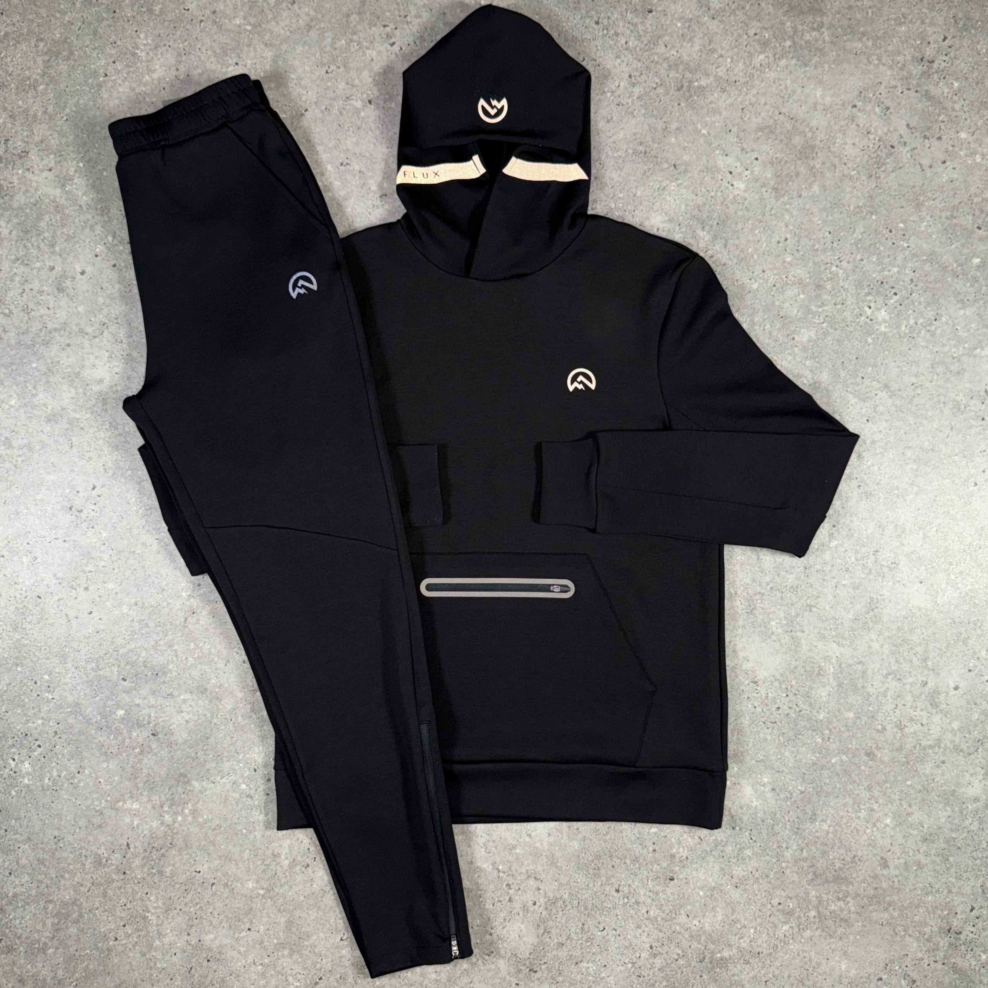 Flux velar hoodie tracksuit set 'black'
