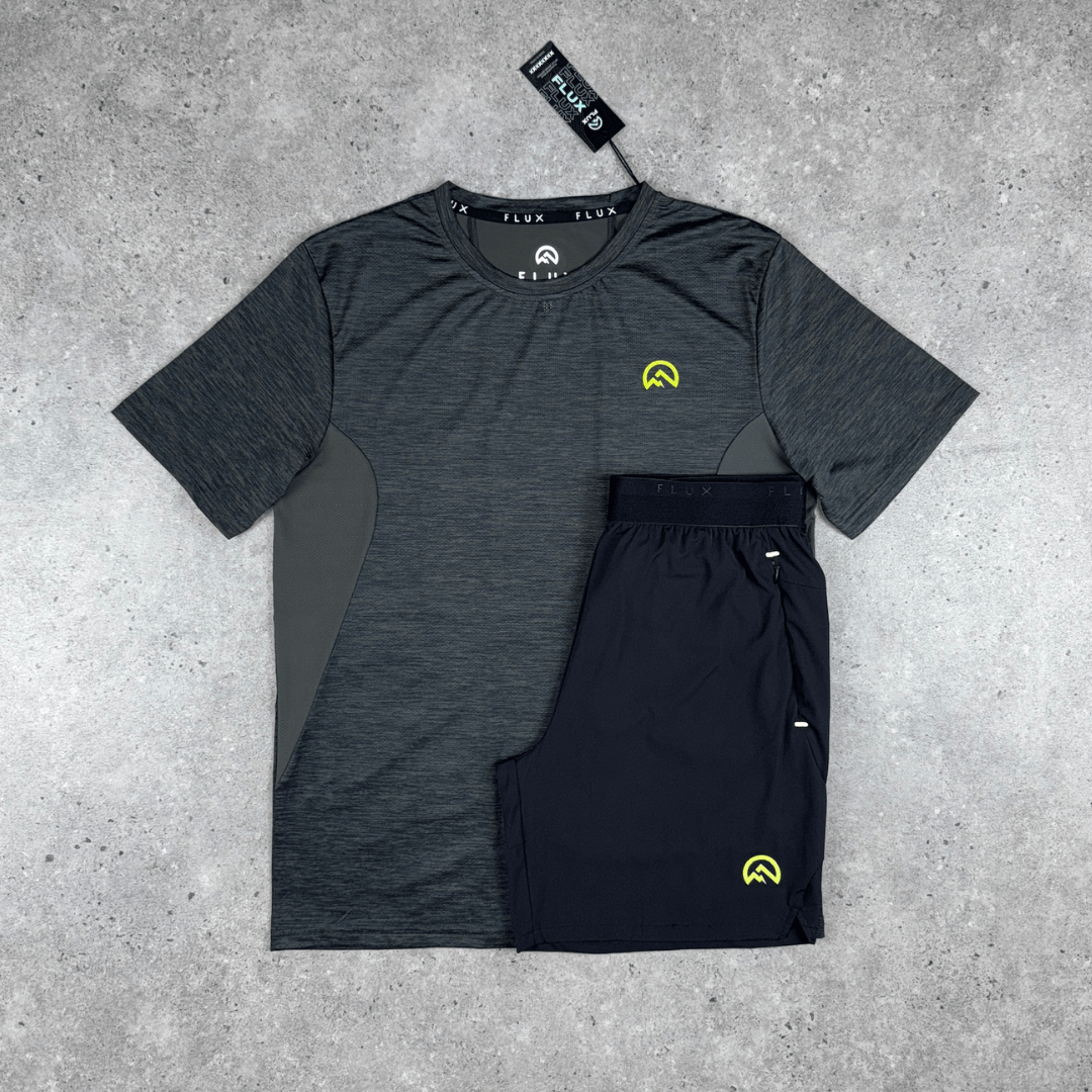 Flux contrast t-shirt set 'black/neon' SS25