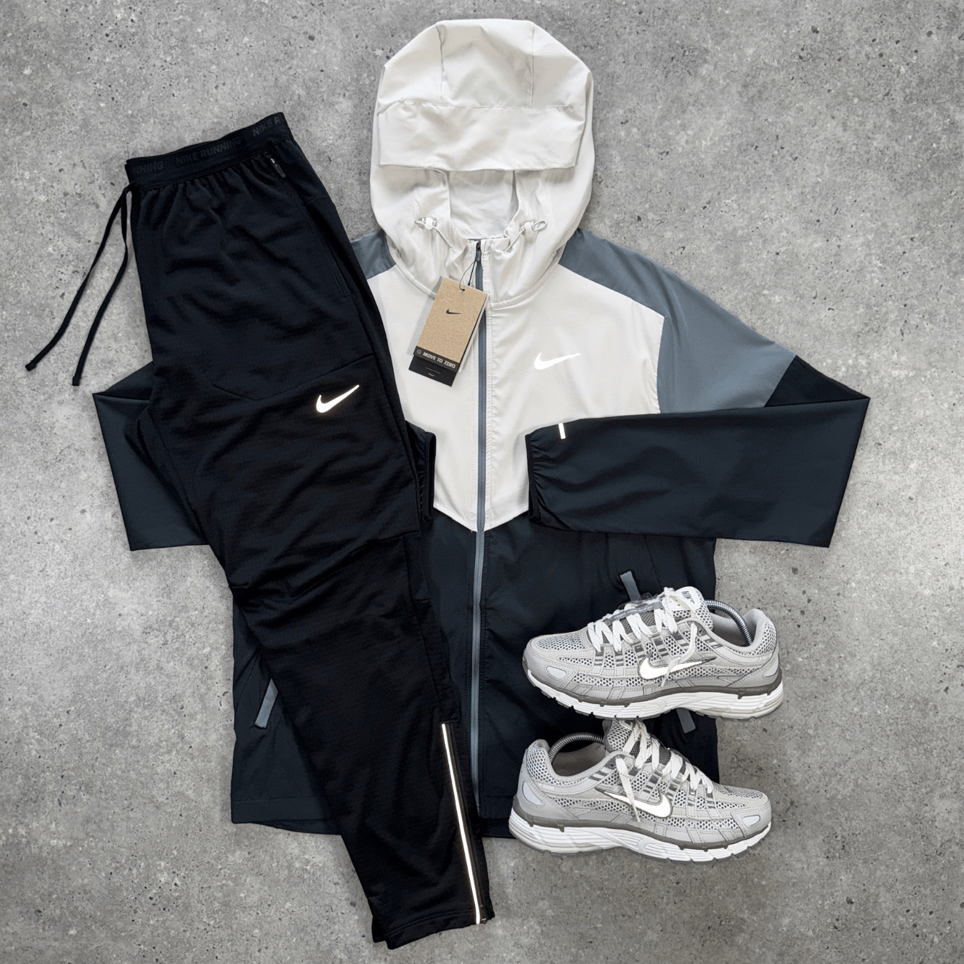 Nike windrunner P-6000 set 'light bone/iron ore'