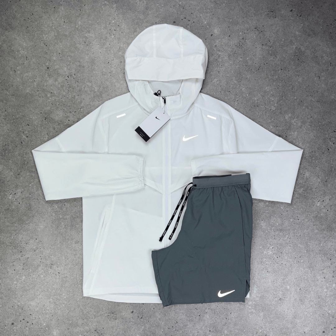 Nike windrunner flex short 'white/grey' set