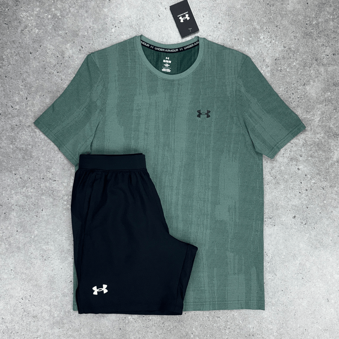 Under armour velocity t-shirt set 'khaki/black'