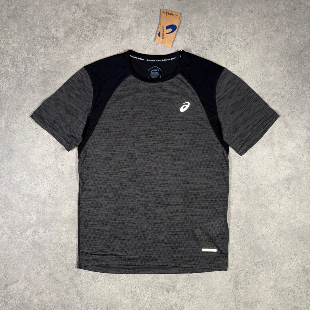 ASICS Road T-Shirt Shorts Set 'Black/Grey'