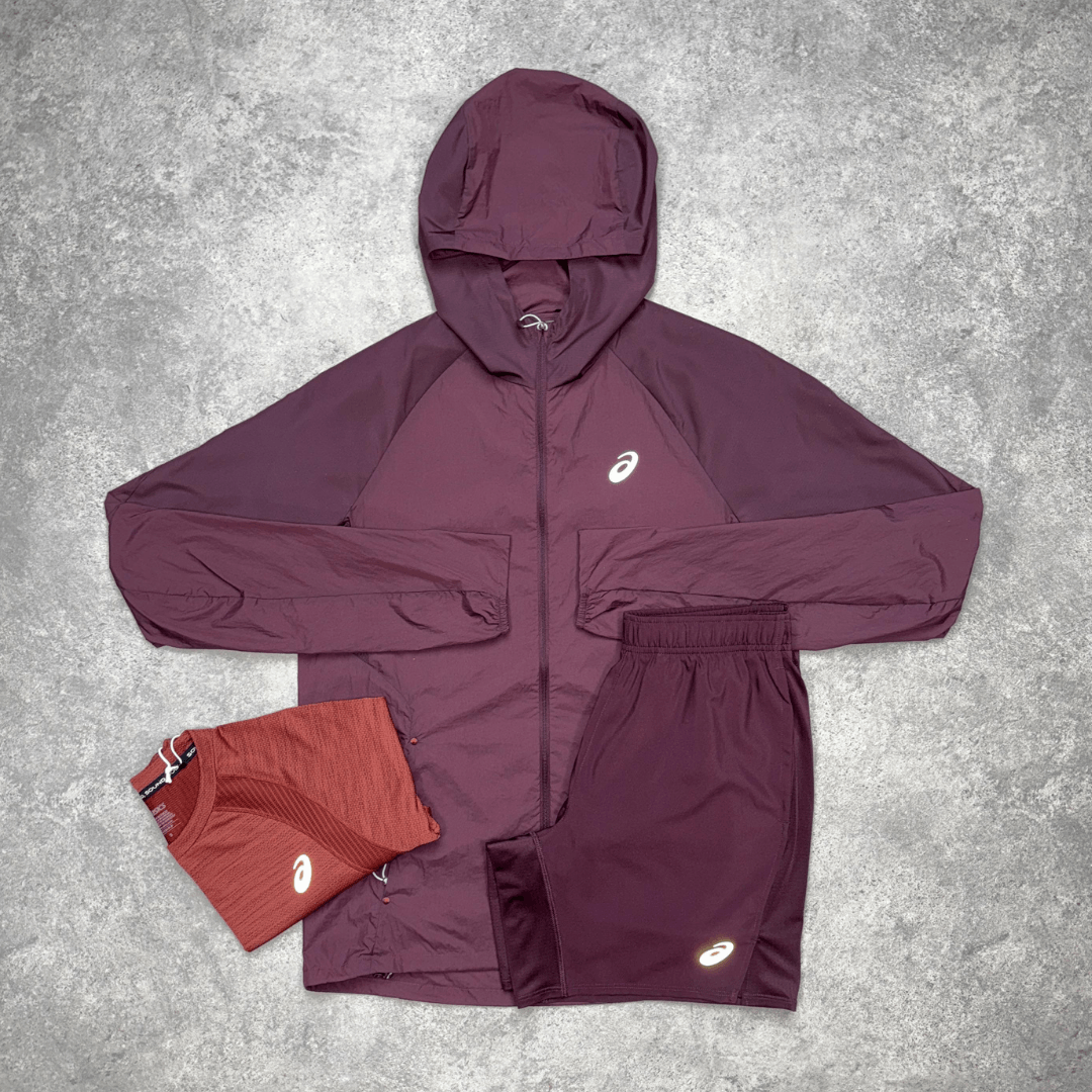 ASICS Road Packable Lightweight Jacket 'Dark Currant'
