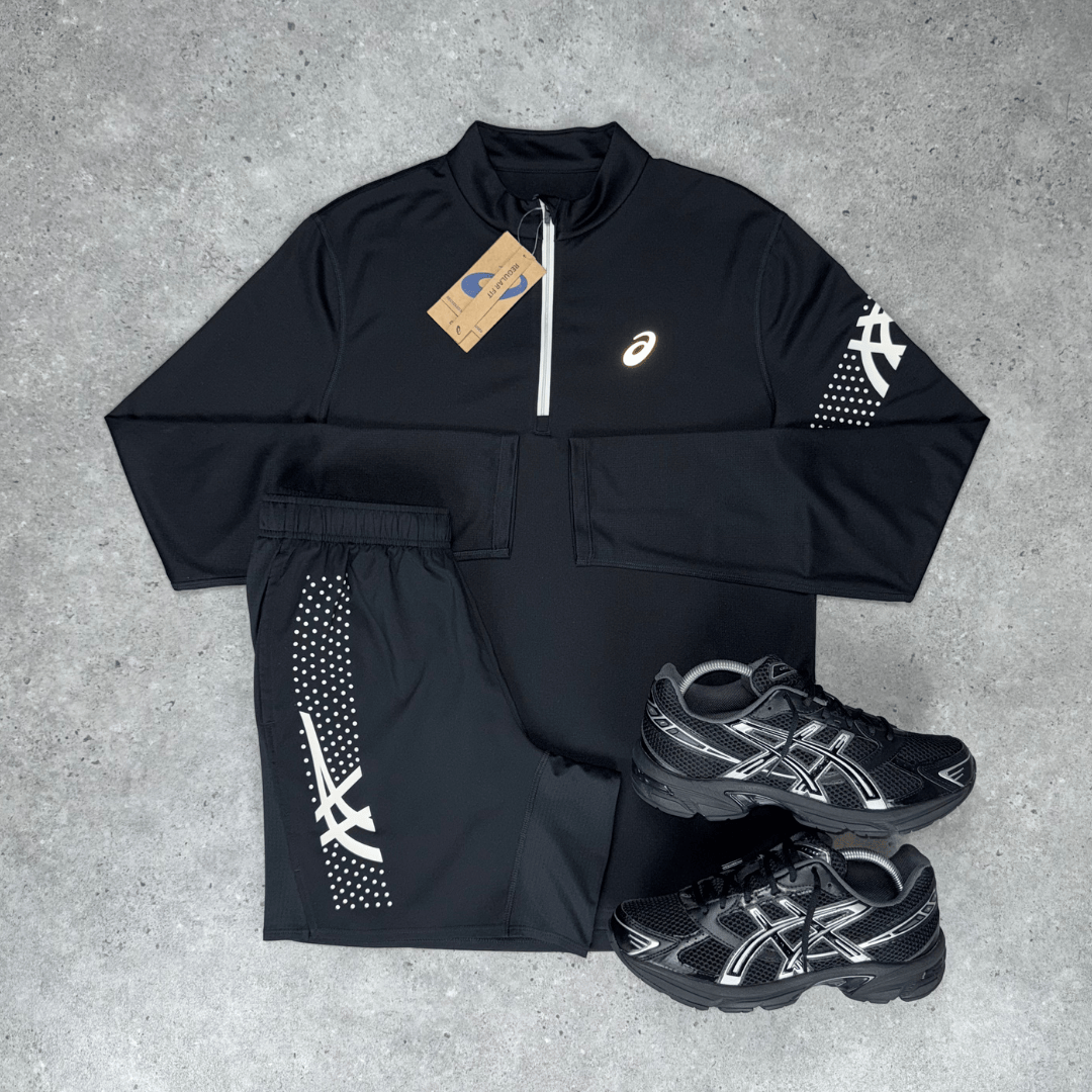 ASICS icon 1/4 zip set 'black'