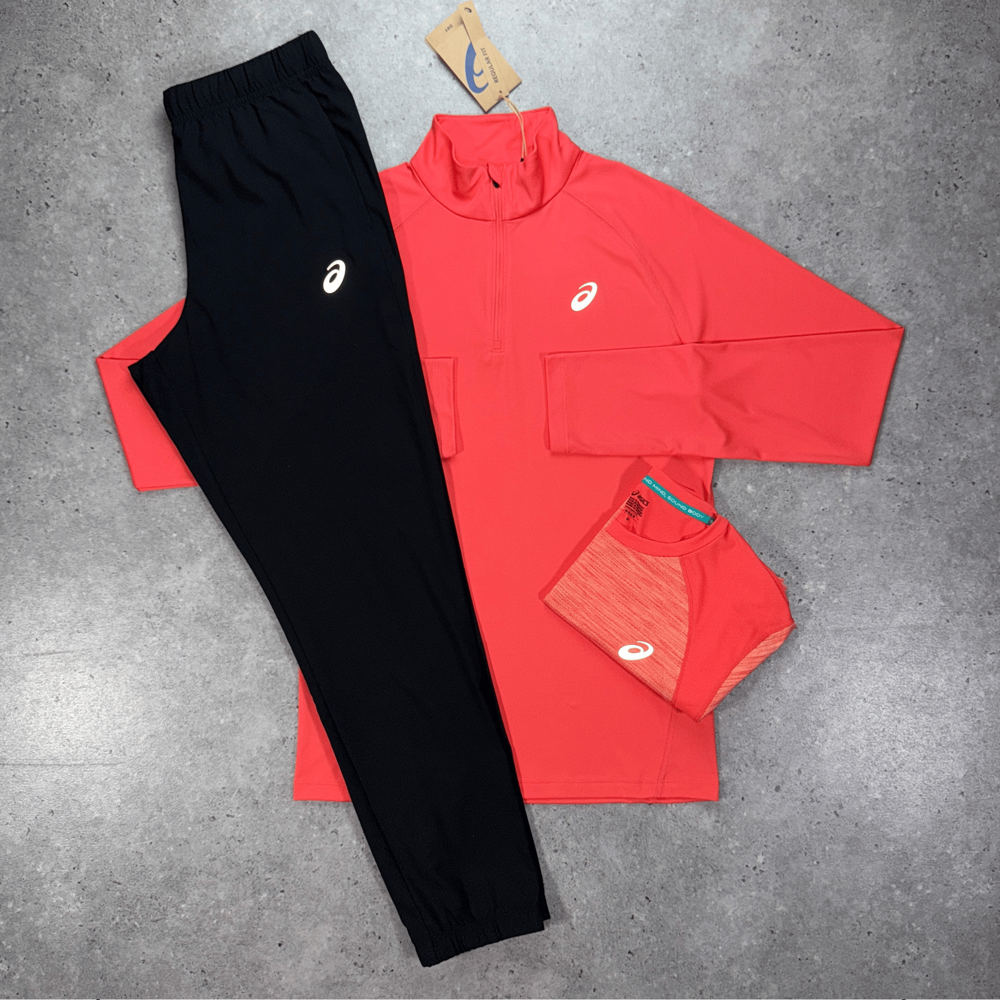 Asics core 1/4 zip 'coral'