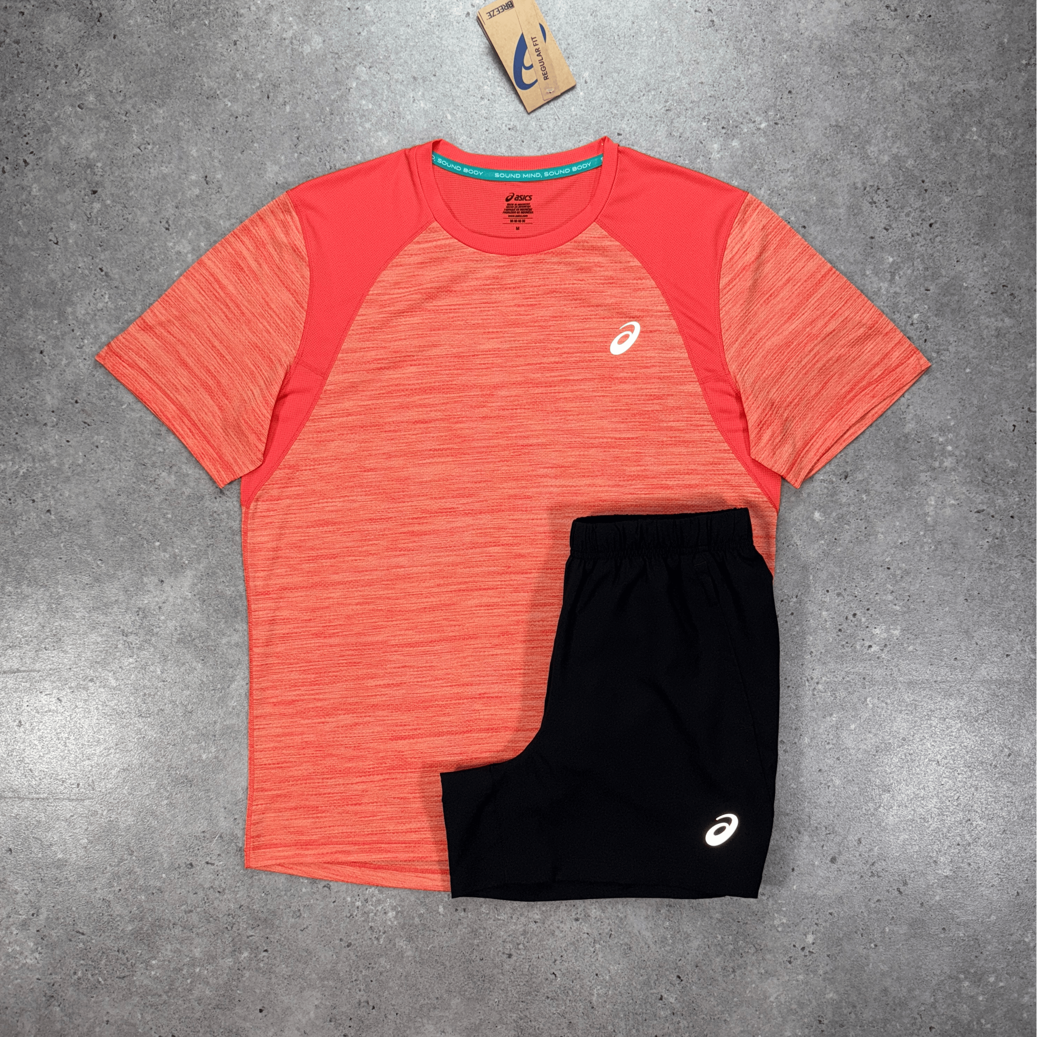 Asics core 1/4 zip tri-set 'coral/black'