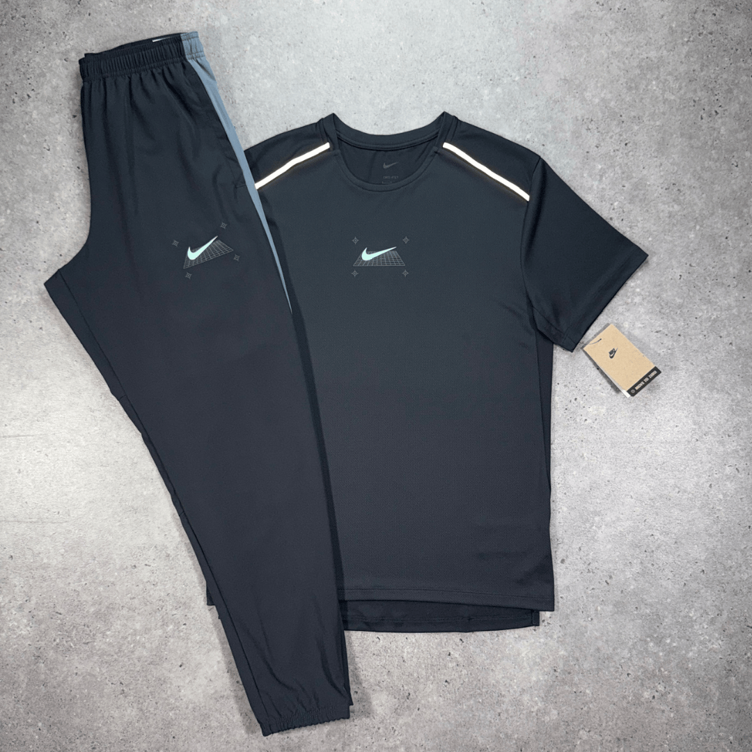 Nike graphic miler t-shirt 'cool grey'