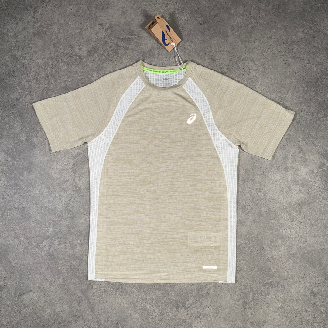 Men's ASICS Road T-Shirt in Cream