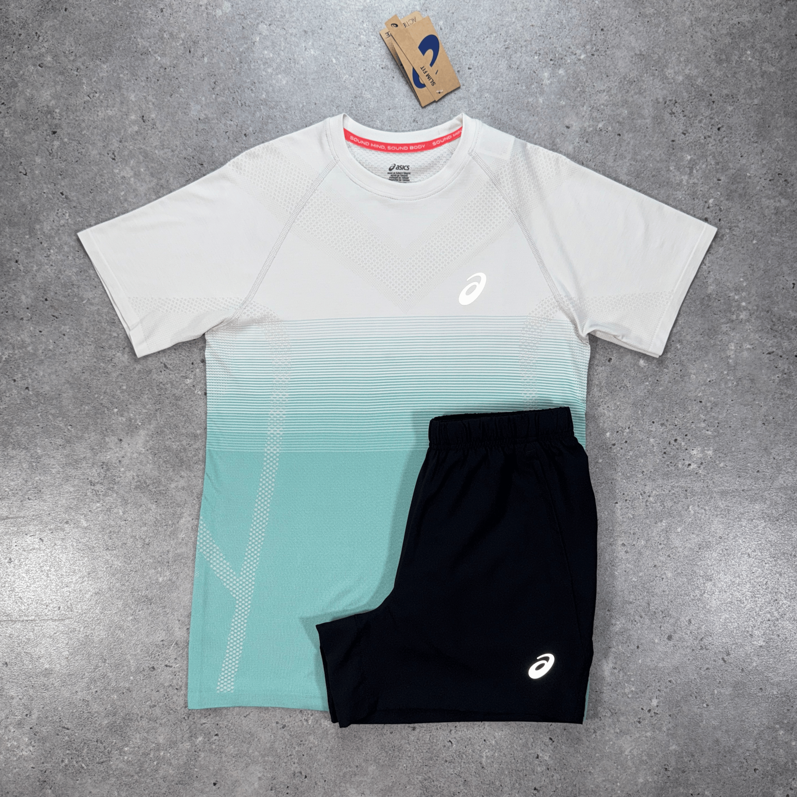 Asics seamless performance set 'oasis green/black'