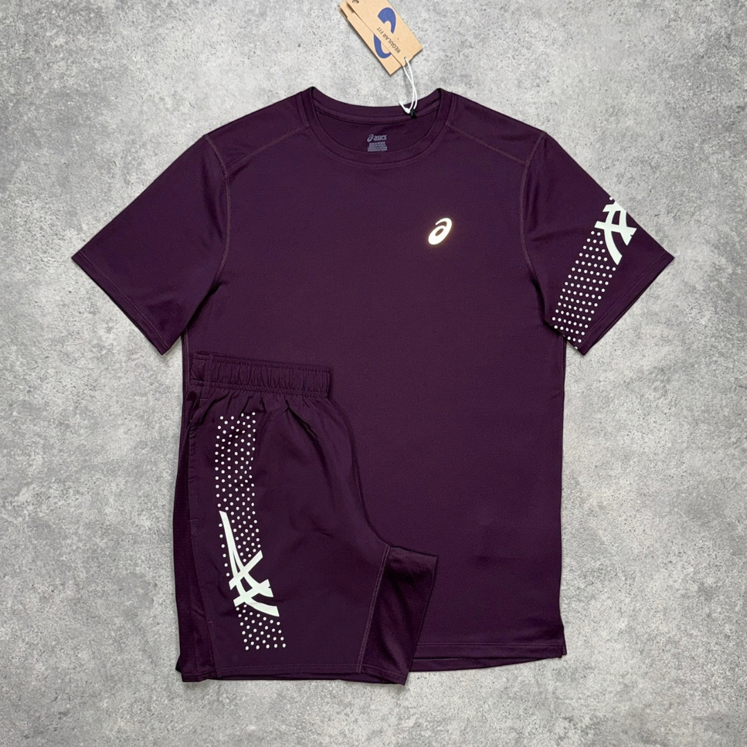 Men's ASICS Icon T-Shirt Set 'Dark Aubergine'