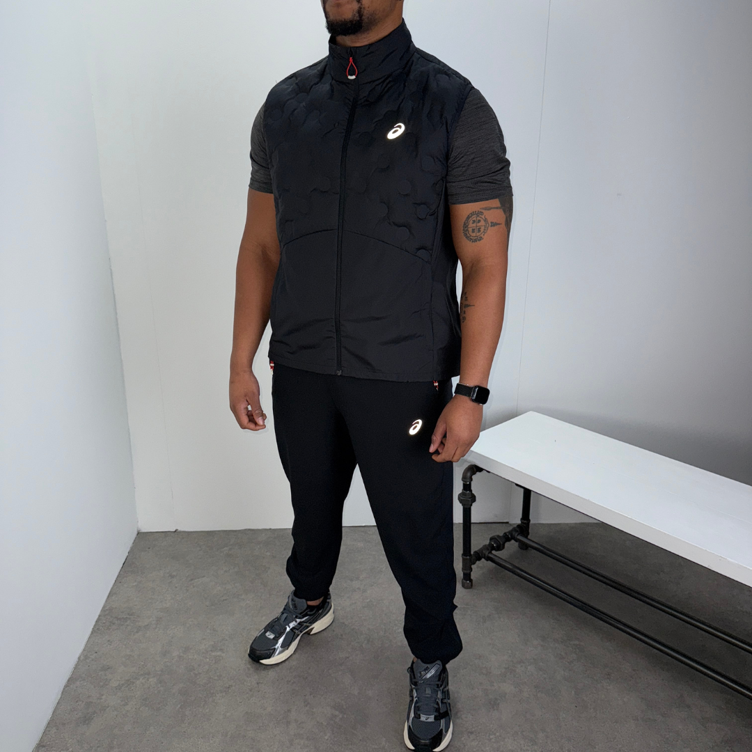 Asics road gilet gel-1130 set 'pure black silver'