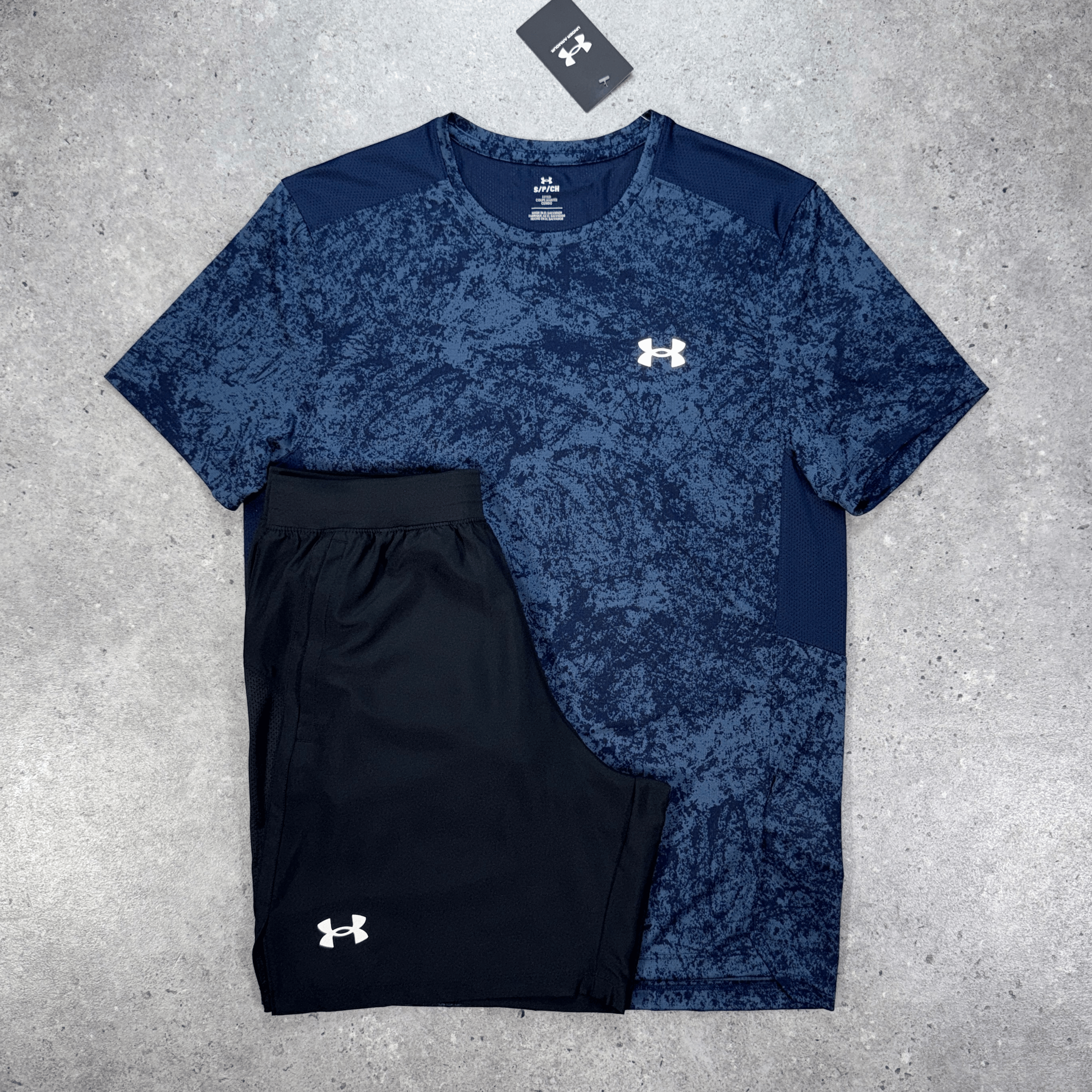 Under armour speed stride printed t-shirt 'navy'