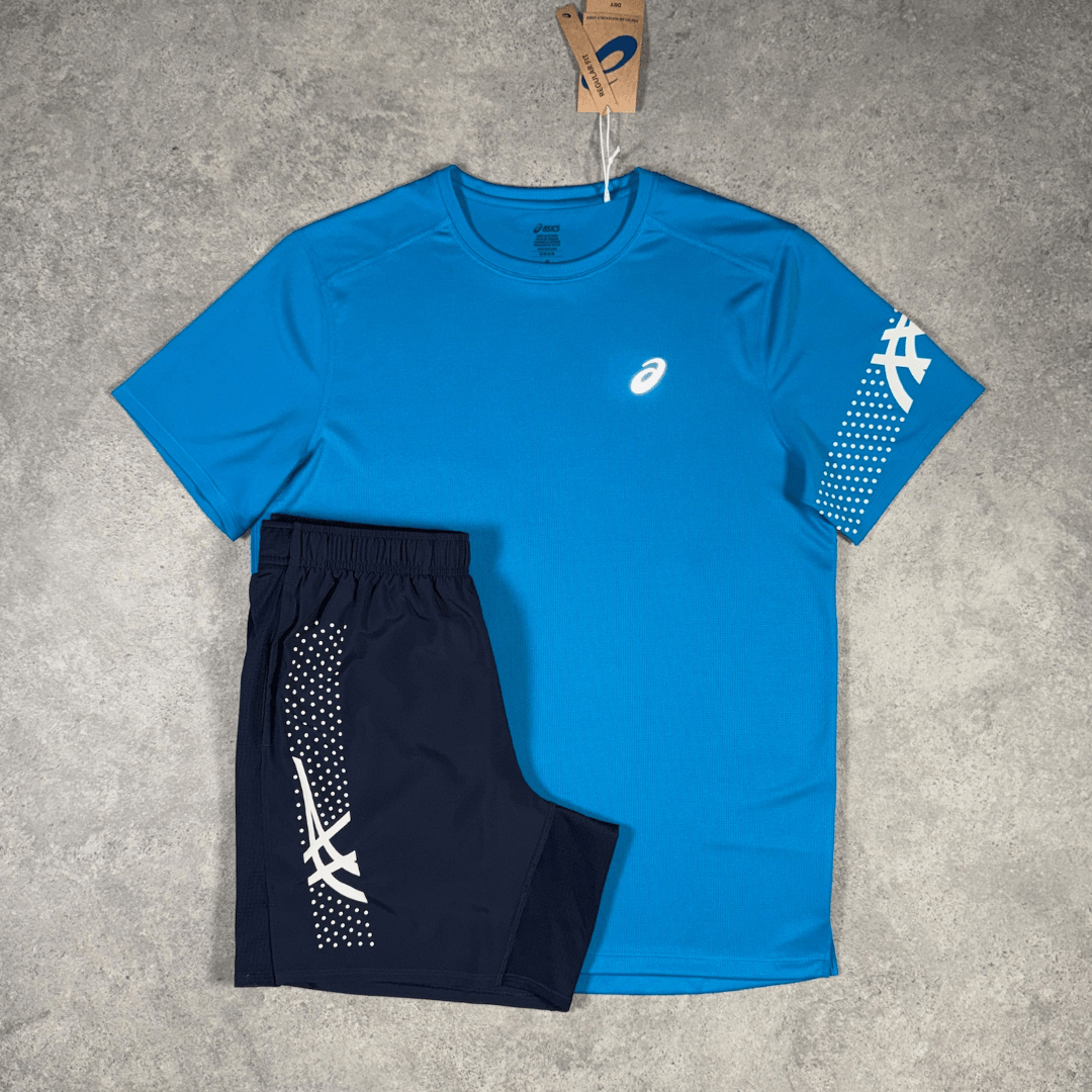 Men's ASICS Icon T-Shirt Set 'Aegan Blue/Midnight'