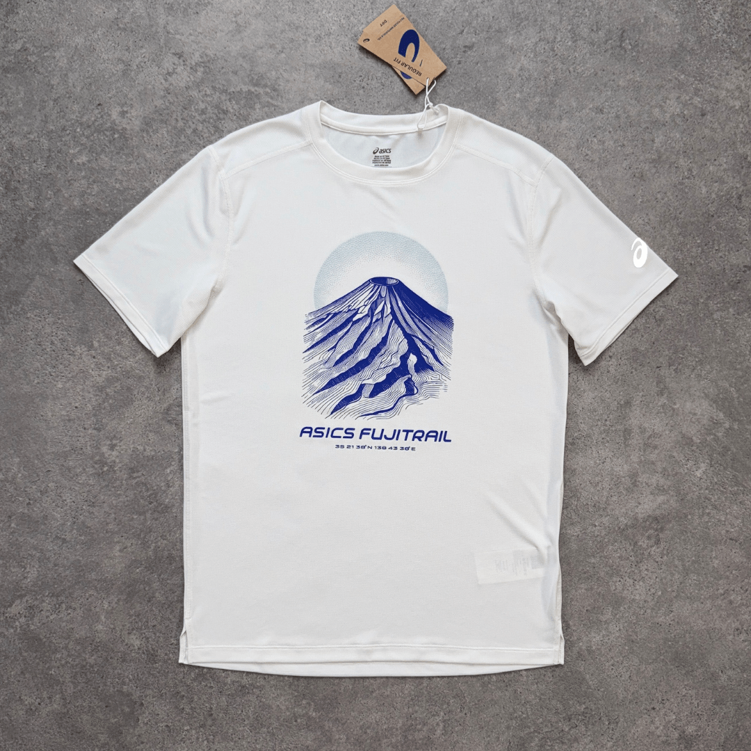 Men's ASICS Fujitrail Logo T-Shirt 'Cream/Cobalt Burst'