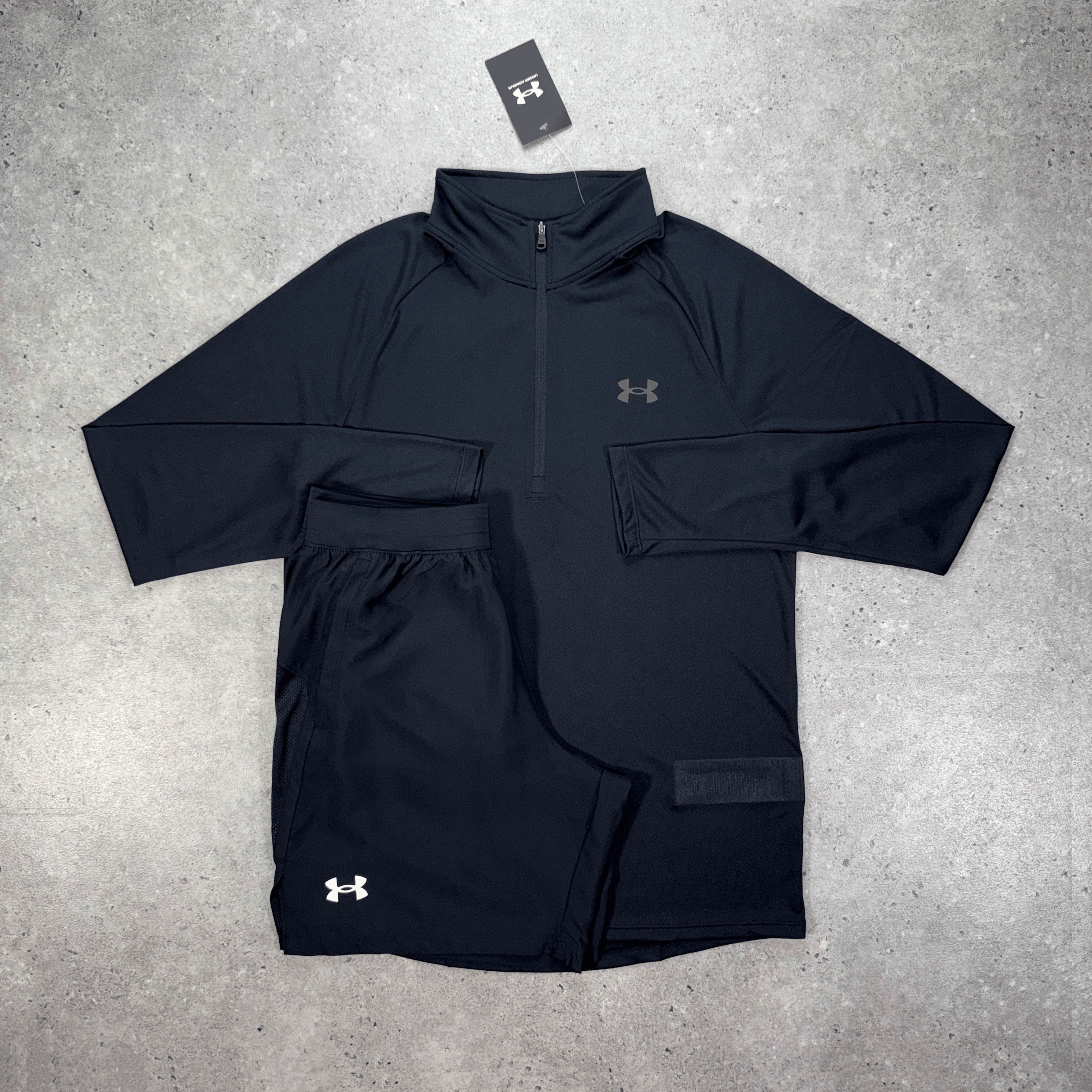 Under armour tech 1/4 zip 'black' set