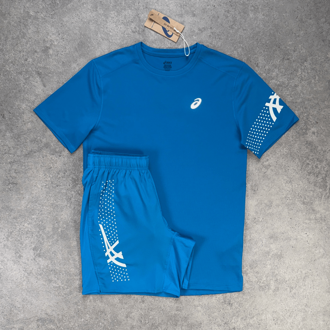 Men's ASICS Icon T-Shirt Set 'Aegan Blue'