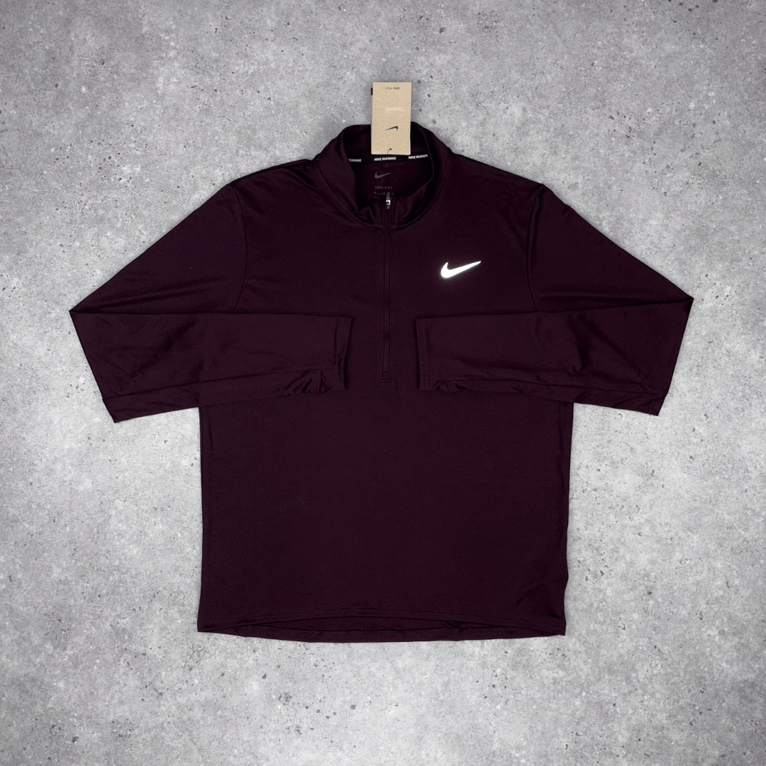 Nike 1/4 zip pacer running top 'burgundy crush'