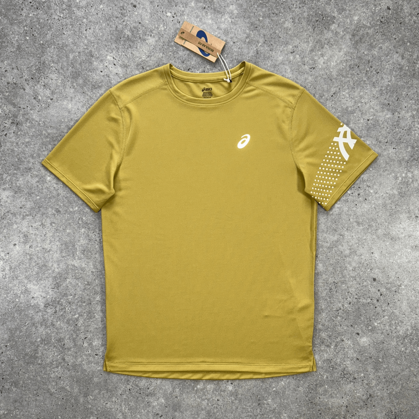 Asics icon t-shirt set 'lemongrass/brownstone'