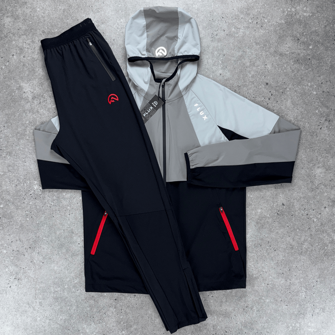 Flux Performance Versatility Tracksuit Set 'Black/Grey/Red'