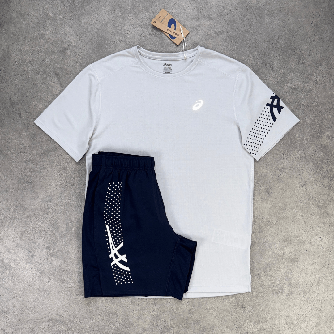 Men's ASICS Icon T-Shirt Set 'Cloud Grey/Midnight'