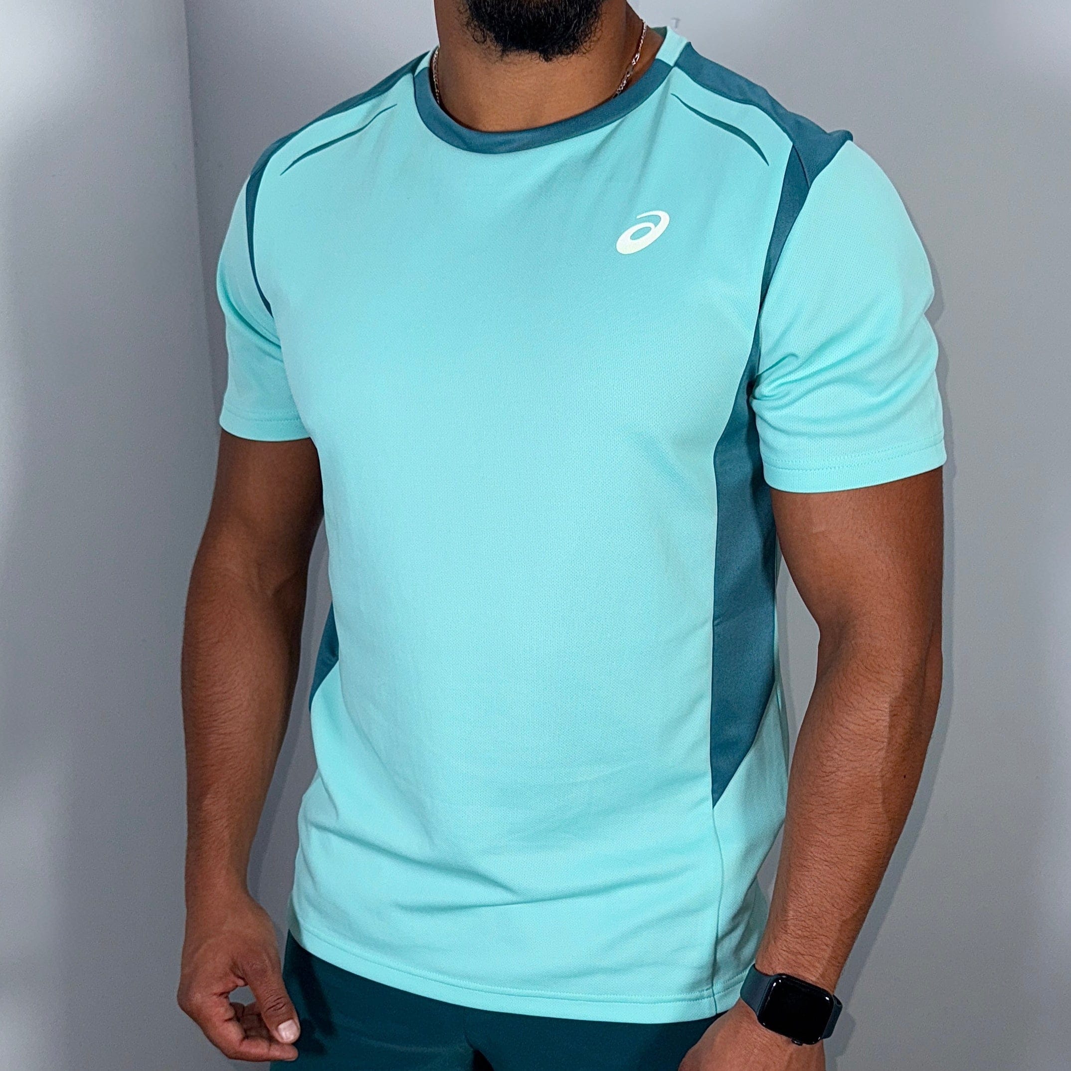 Men's Asics curved seam t-shirt in mint