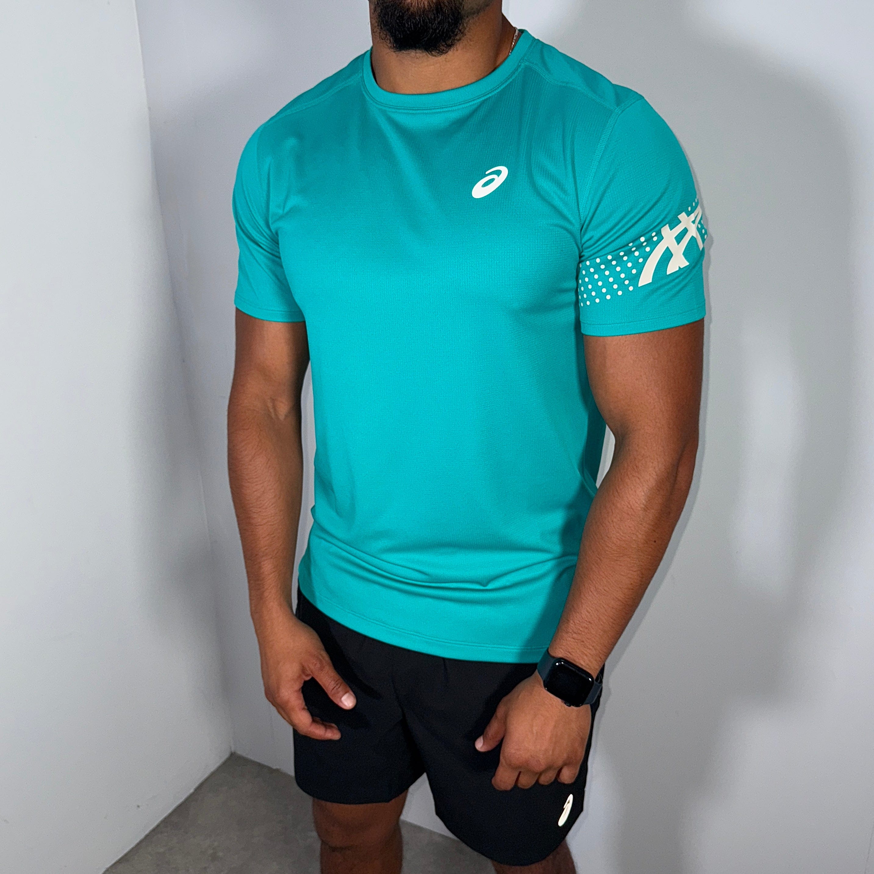 ASICS icon t-shirt performance set 'wave teal/black'