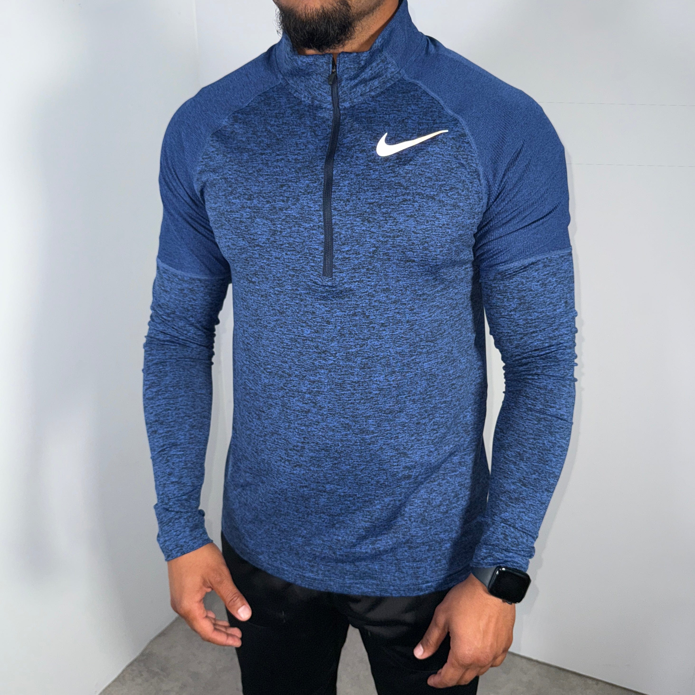Nike 1/4 zip running top 'blue'