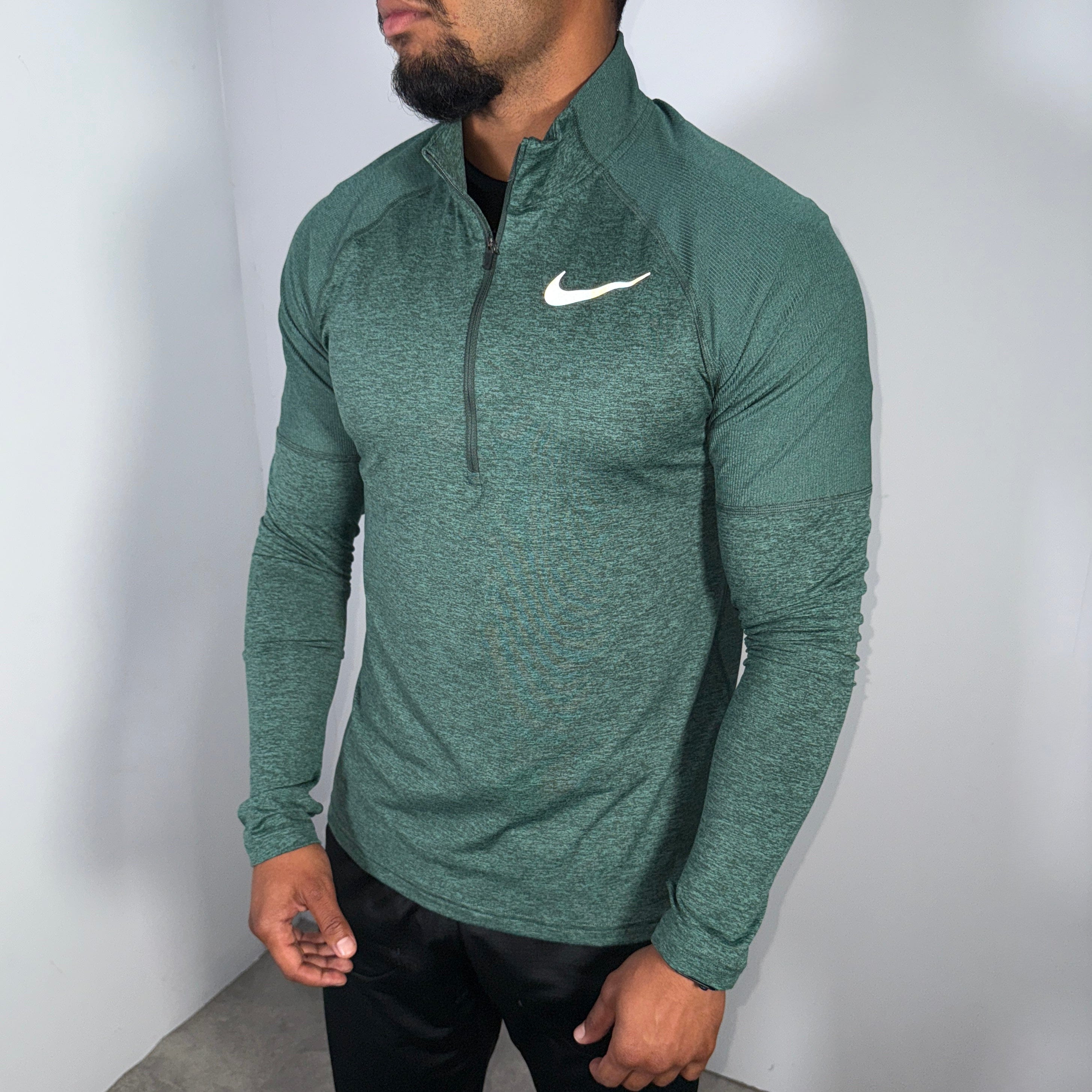 Nike 1/4 zip running top 'vintage green'
